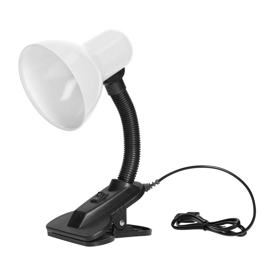 LATSA, desk lamp with a clip, 10W, E27, steel + plastic, white